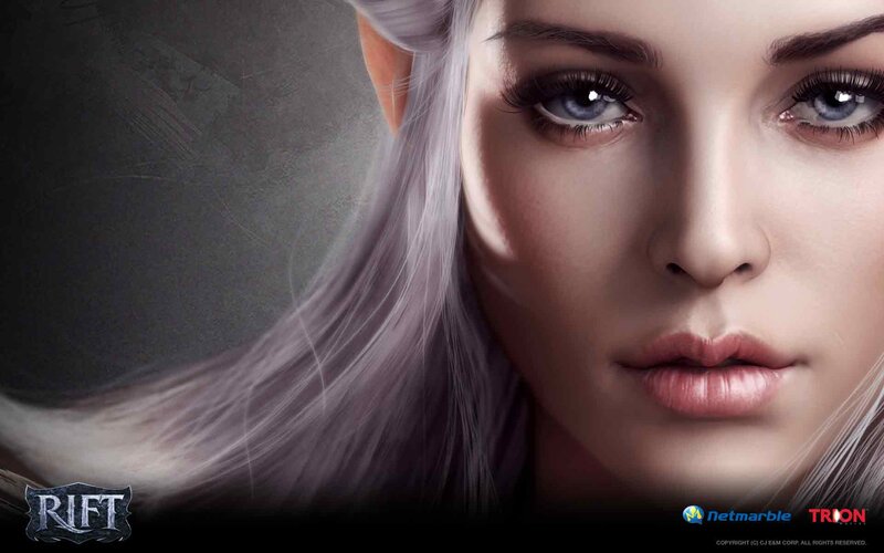 Elf Woman with Silver Hair — White, Dramatic