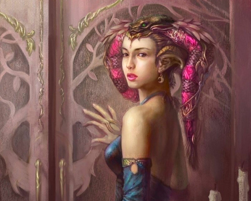 Elf Woman with Snake Headdress