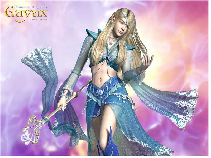 Elf Woman with Staff — Blue, Dramatic, 3d Render, Magic