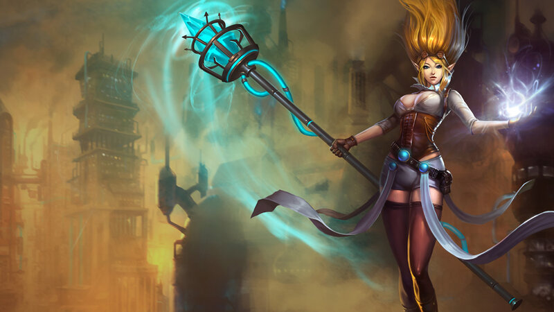 Elf Woman with Staff — Blue, Dramatic, Digital Art, Magic, City