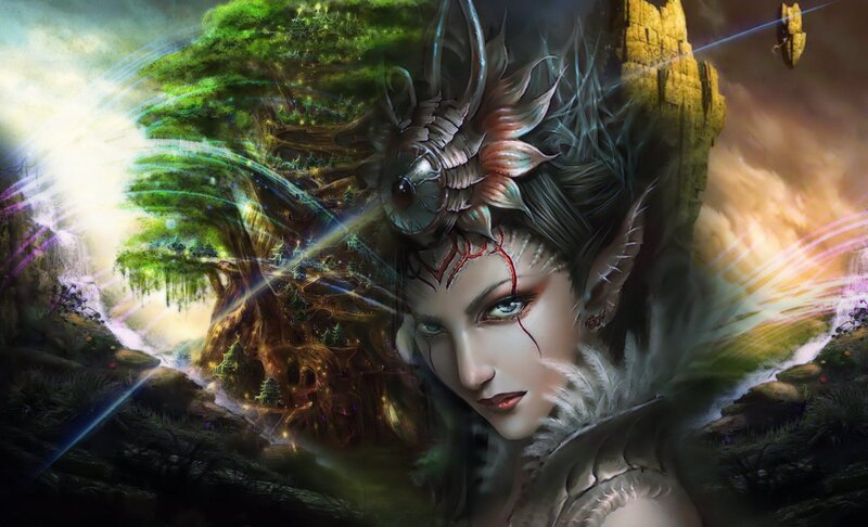 Elf Woman with Tree