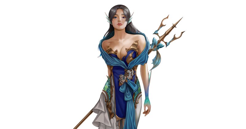 Elf Woman with Trident