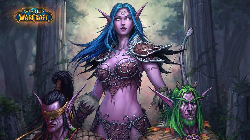 Elf Woman with Two Companions