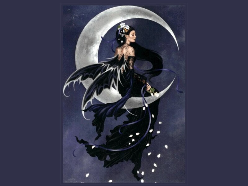 Elf Woman with Wings — Black