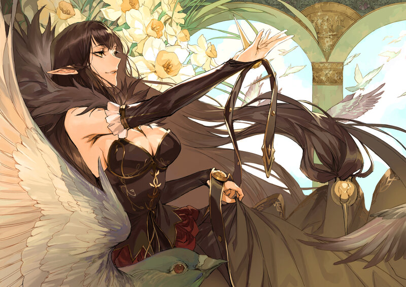 Elf Woman with Wings — Brown, Serene, Spring