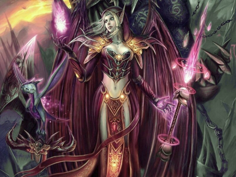 Elf Woman with Wings — Purple, Dramatic