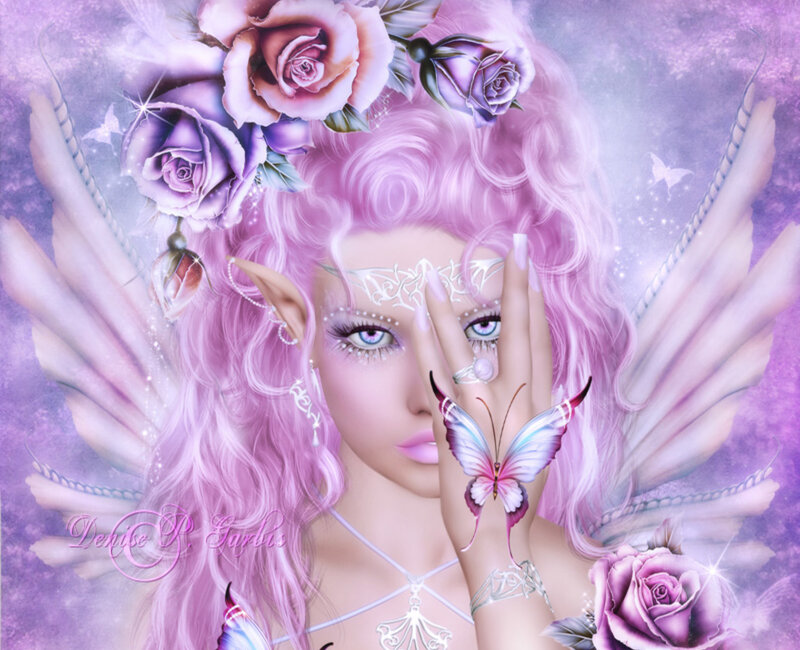 Elf Woman with Wings — Purple, Ethereal