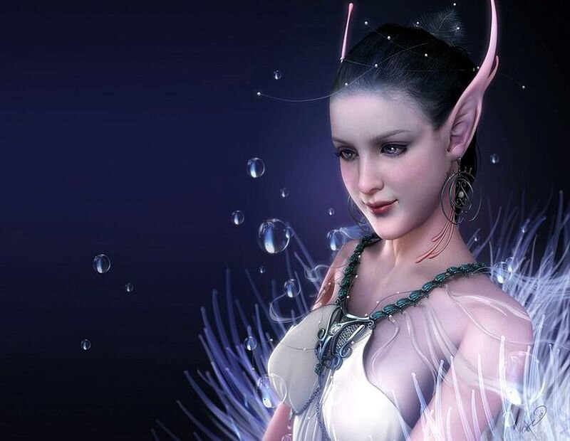 Elf Woman with Wings — Purple