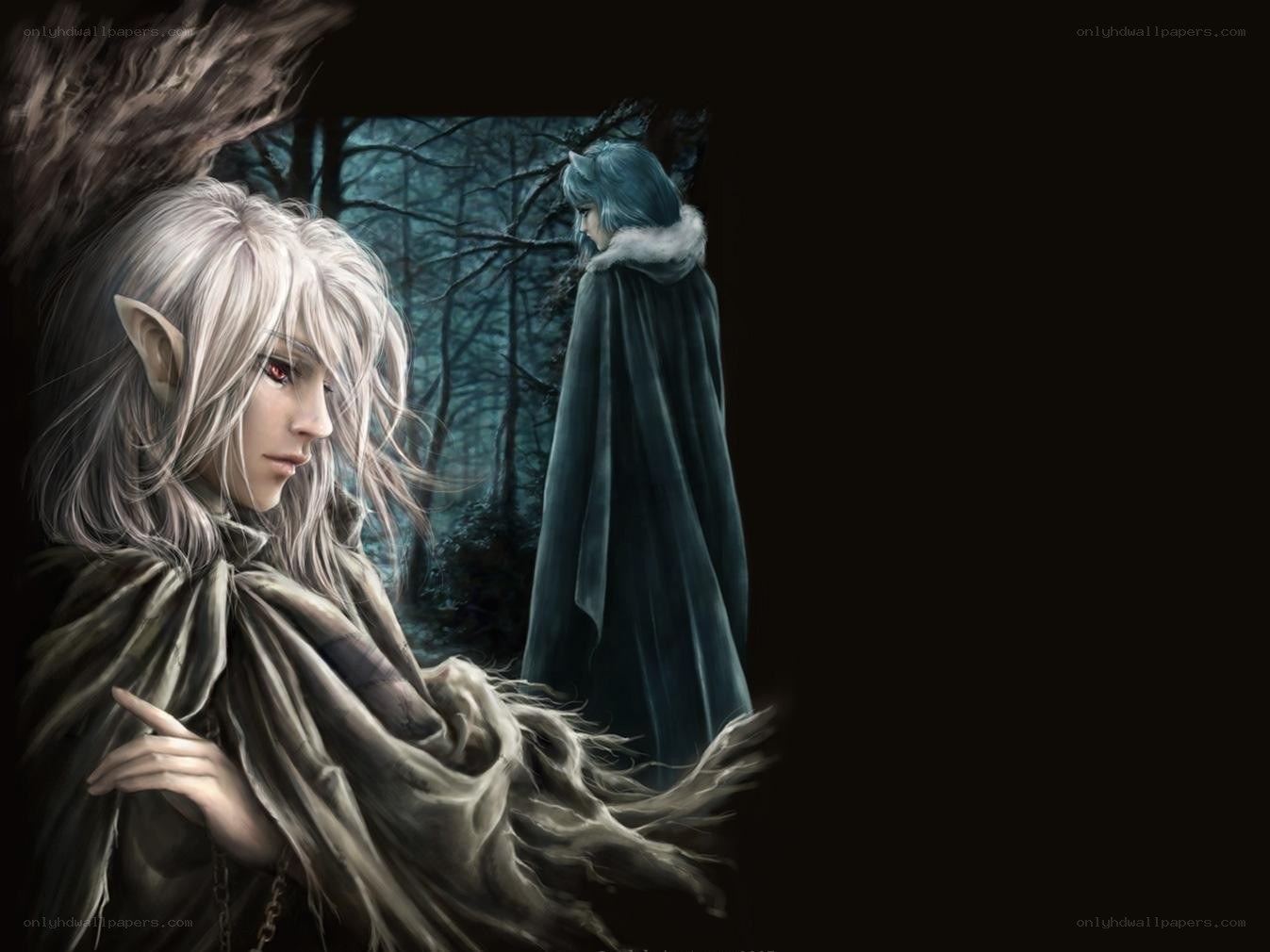elfs in a dark forest