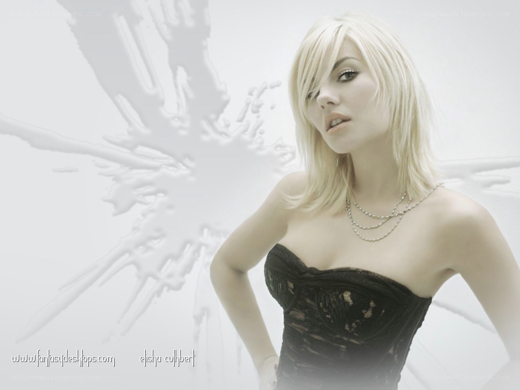 Elisha Cuthbert in black lace