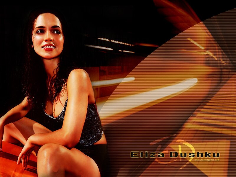 Eliza Dushku in a sparkly top