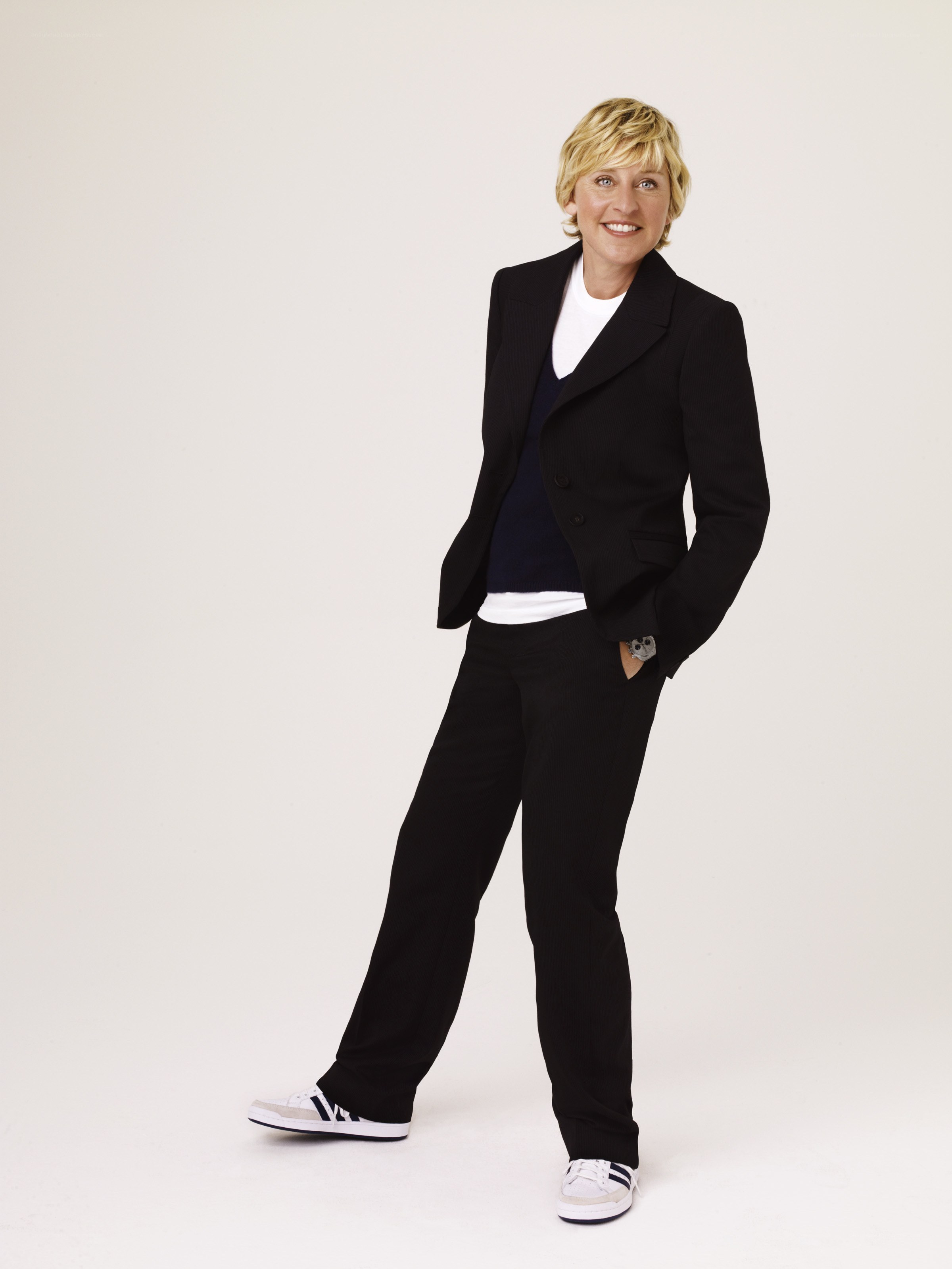 Ellen DeGeneres in black suit