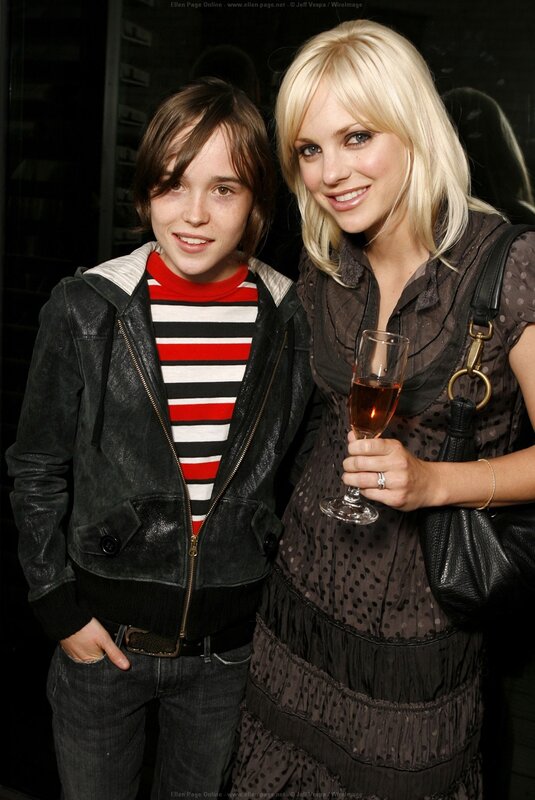 Ellen Page and a young fan at an event