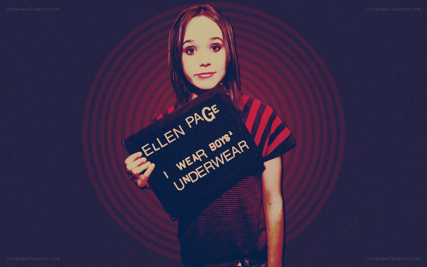 Ellen Page holding sign