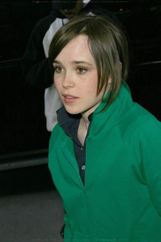 Ellen Page in green jacket