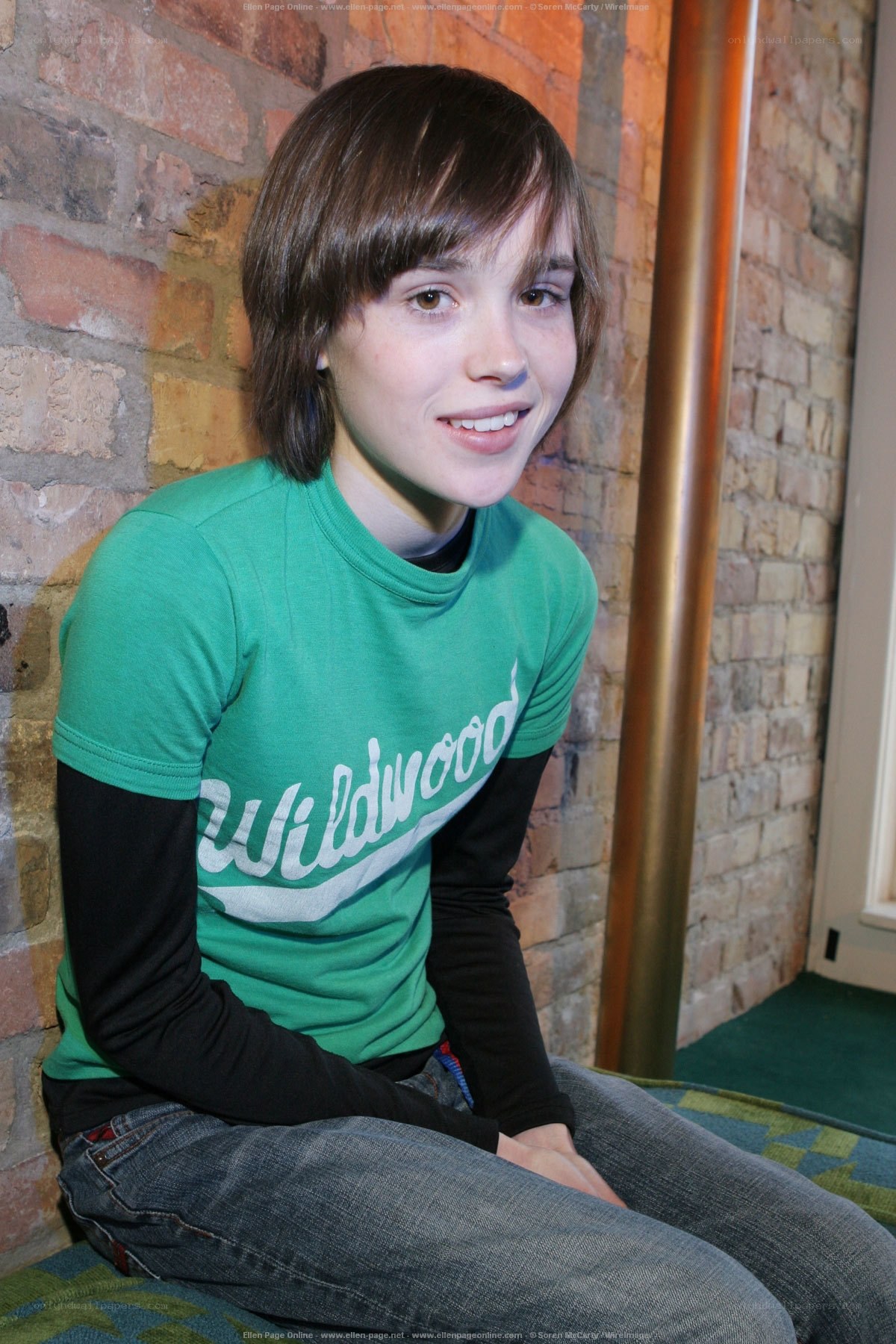 Ellen Page in green shirt