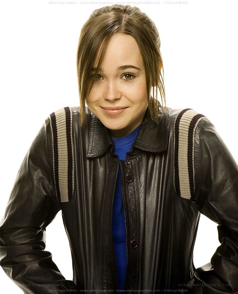 Ellen Page in leather jacket