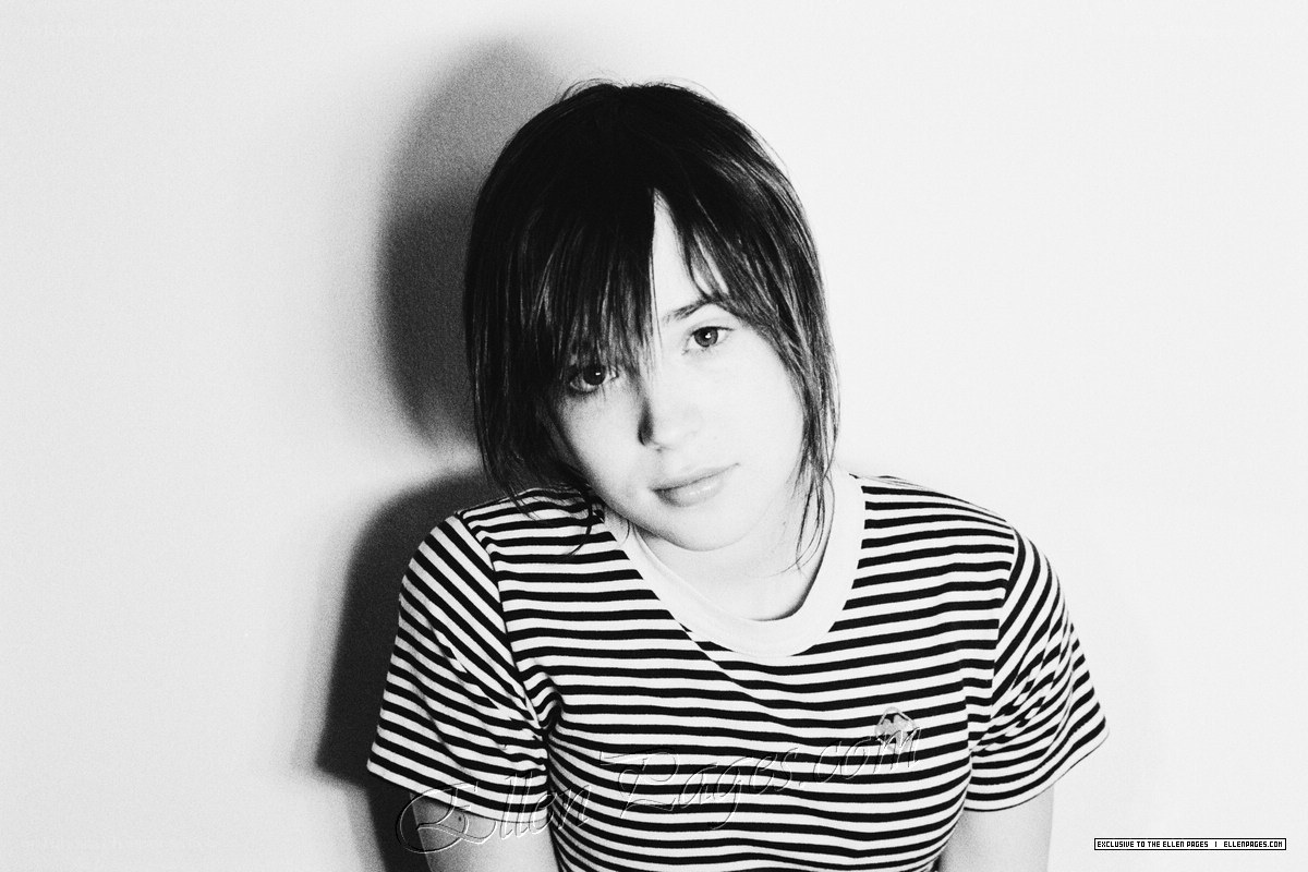 Ellen Page in striped shirt