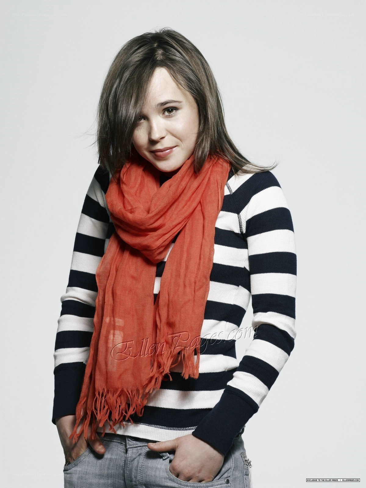 Ellen Page in striped sweater
