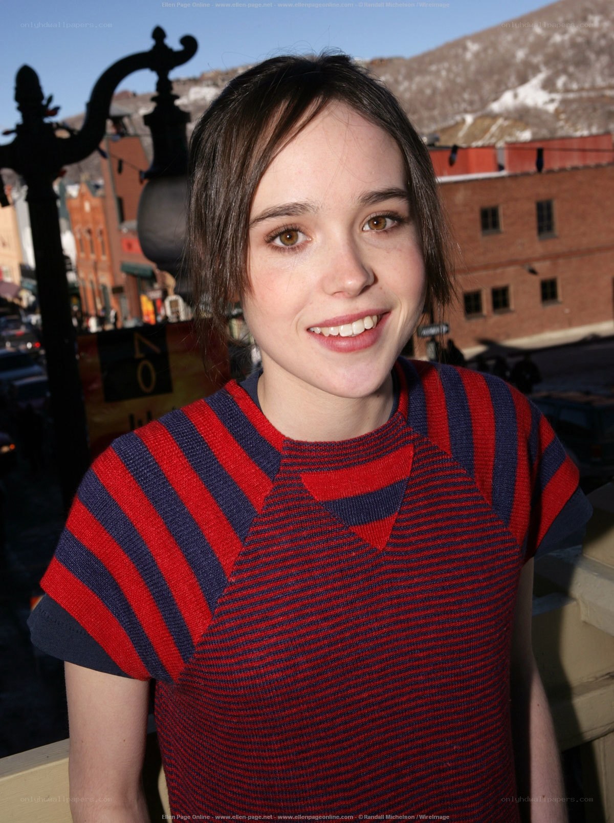 Ellen Page in striped sweater