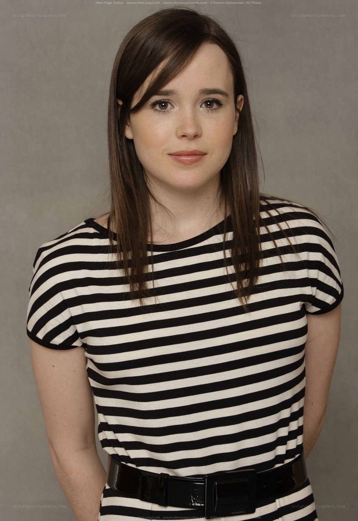 Ellen Page in striped top
