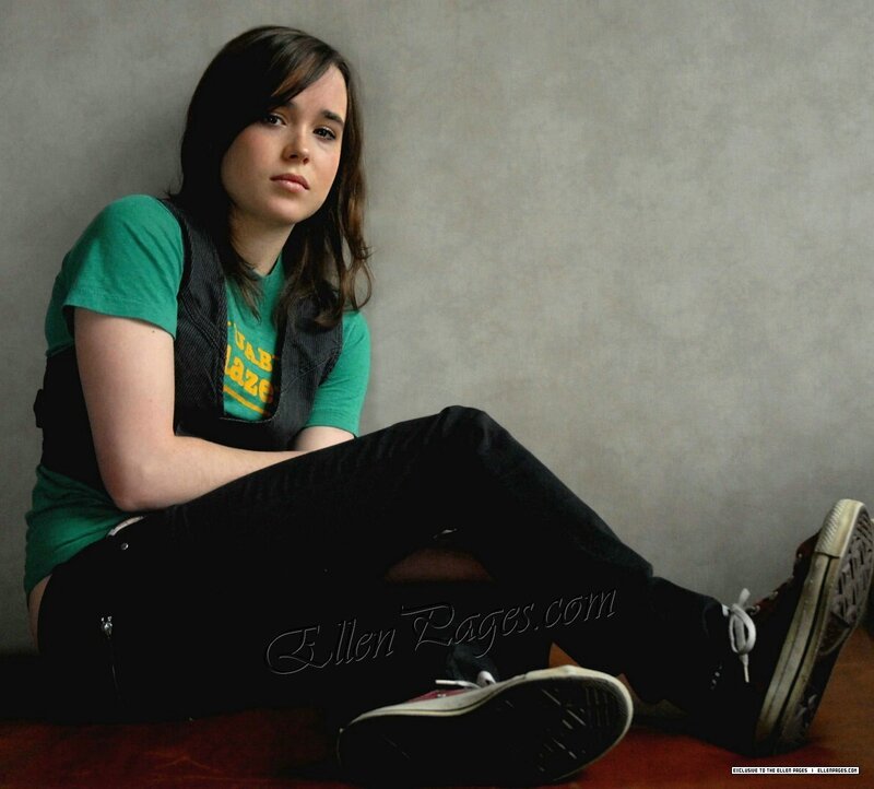 Ellen Page sitting on floor