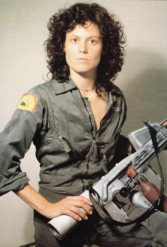 Ellen Ripley with weapon