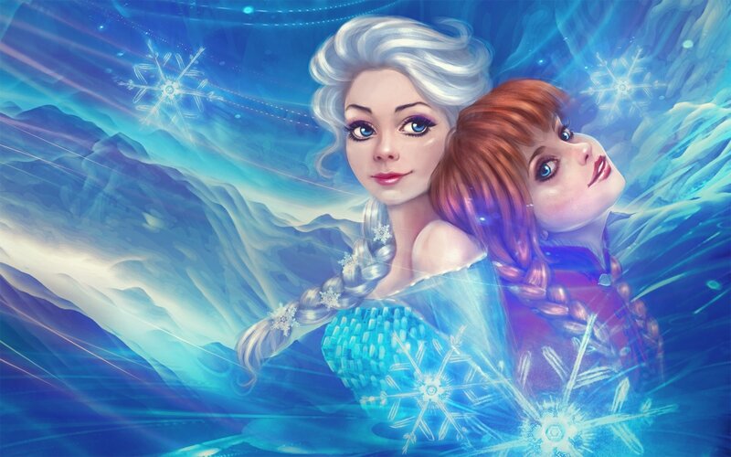 Elsa and Anna in Ice