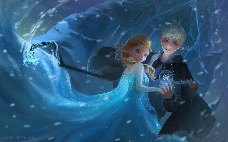 Elsa and Jack Frost — Blue, Dramatic, Winter