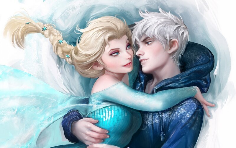 Elsa and Jack Frost — Blue