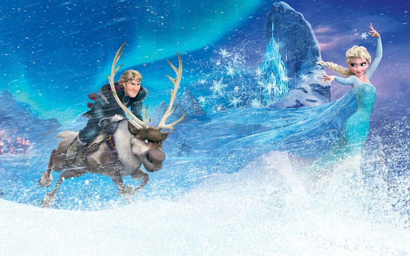 Elsa and Kristoff in Snow