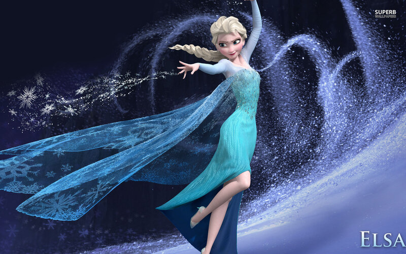 Elsa Creating Ice Magic — Blue, Dramatic, Night