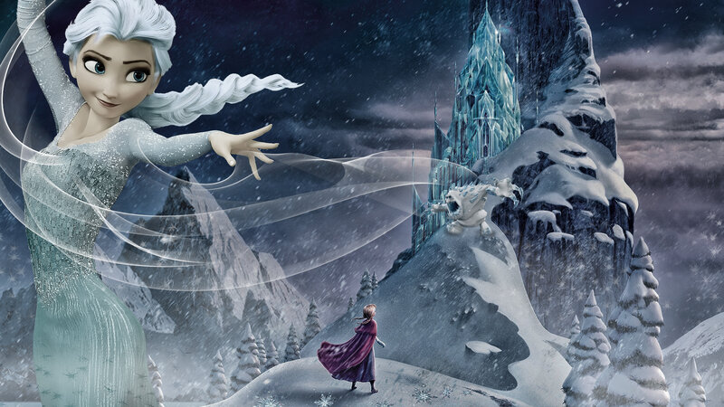 Elsa Creating Ice Magic — Blue, Dramatic, Winter