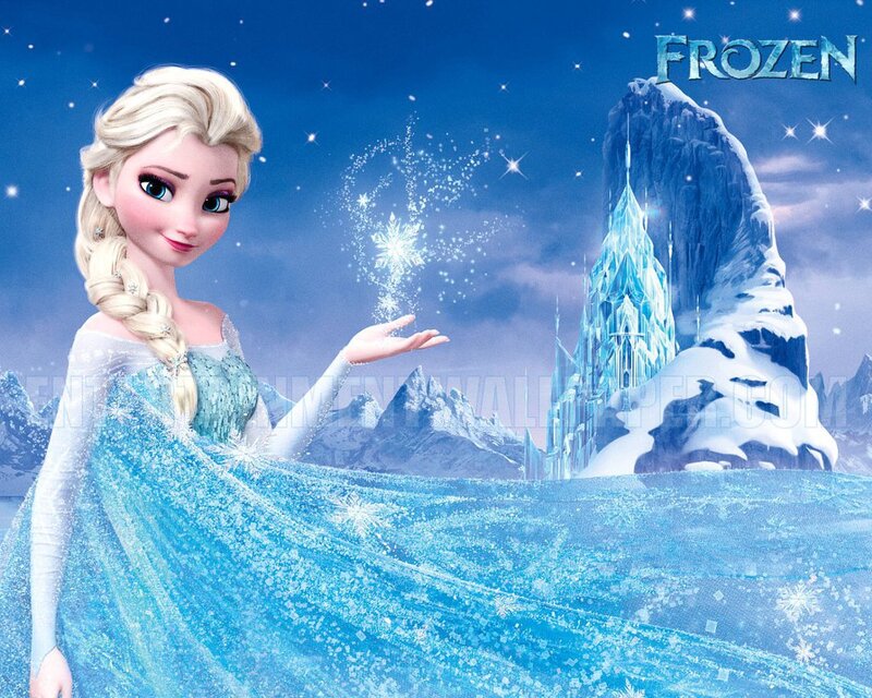 Elsa Creating Snowflakes — Blue, Magical, Night