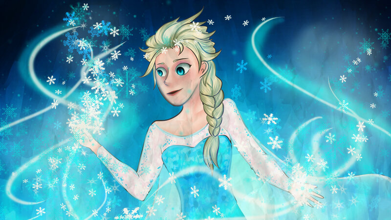 Elsa Creating Snowflakes — Blue, Magical
