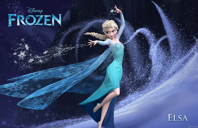 Elsa from Frozen — Blue, Magical, Winter, 3d Render, Snowflakes