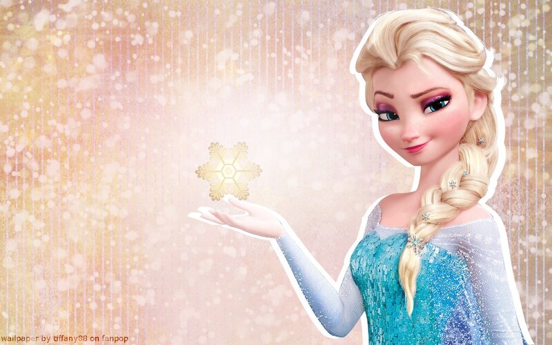 Elsa Holding a Snowflake — Blue