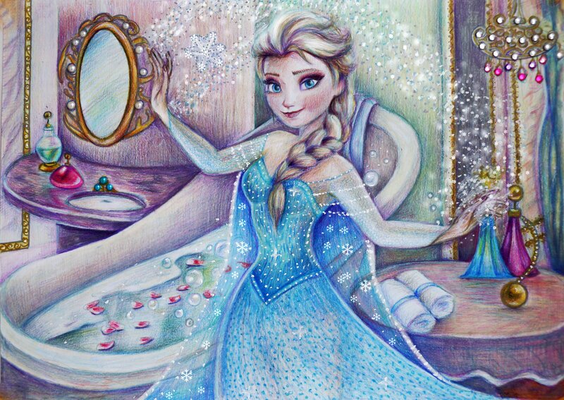Elsa in a Bathroom