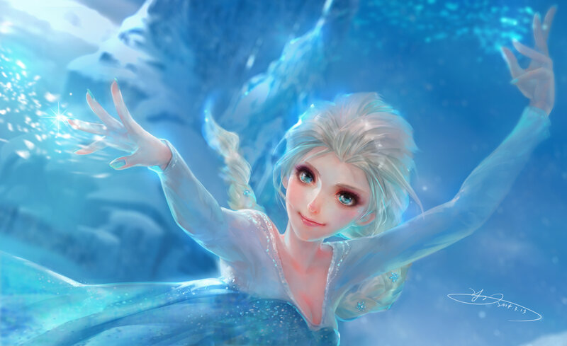 Elsa in Icy Water
