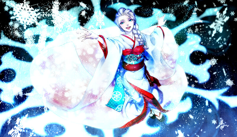 Elsa in Winter Kimono — White