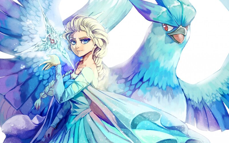 Elsa with a Bird — Blue