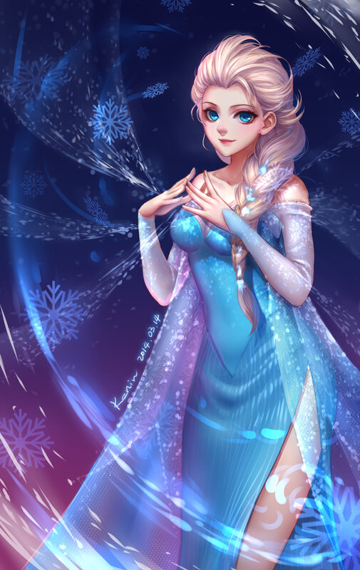 Elsa with Snowflakes — Blue, Magical