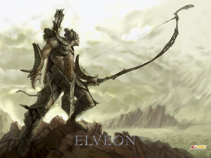 Elven archer on a cliff