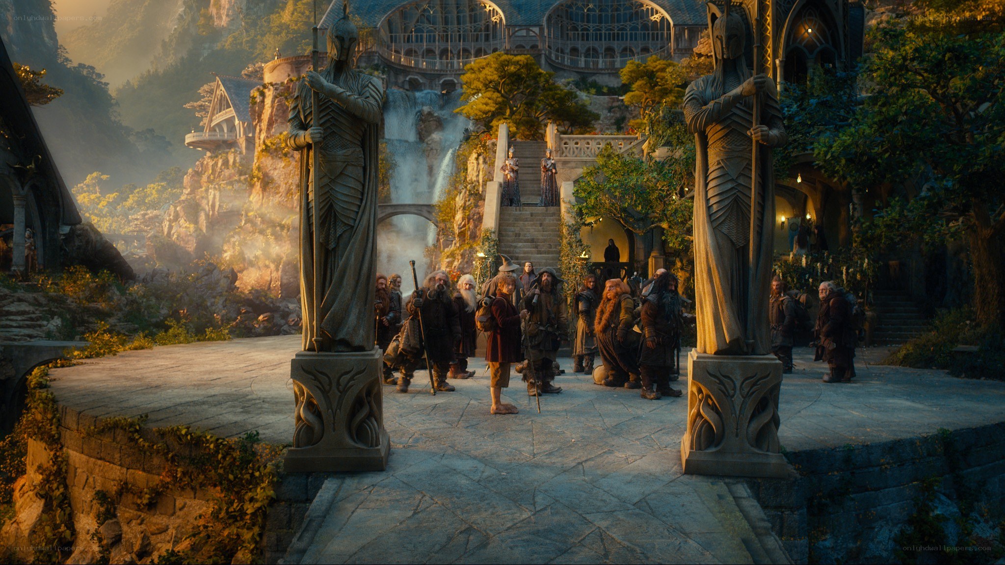 Elven city with statues