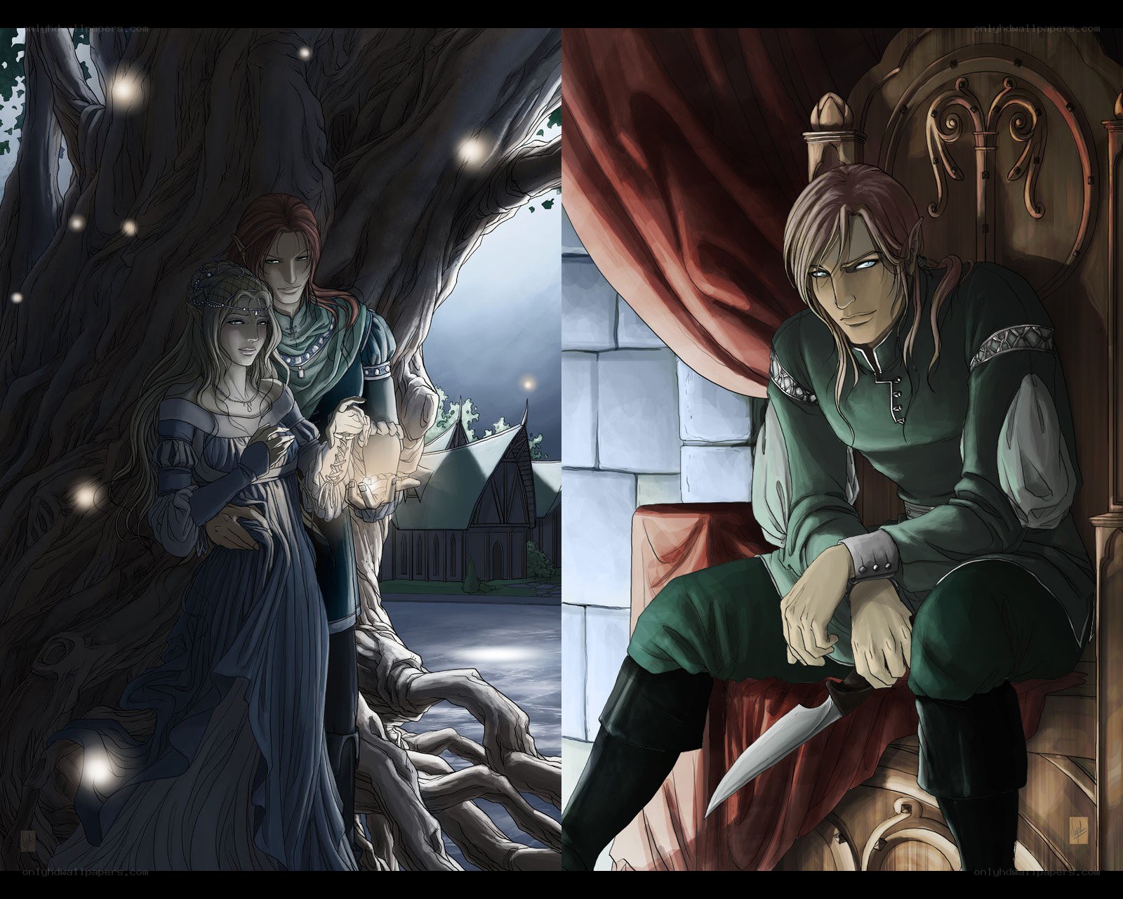 Elven couple and king