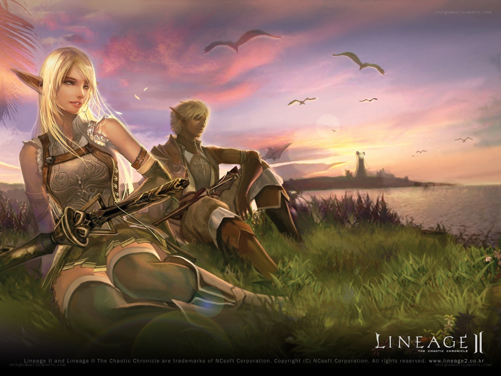 Elven duo at sunset