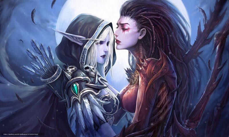Elven lovers under the moon