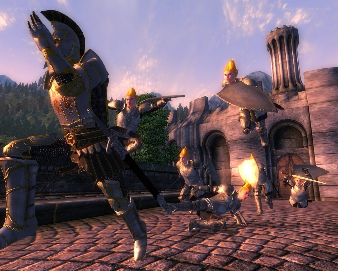 Elven soldiers in combat