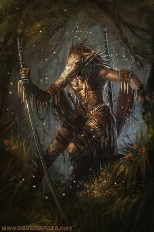 Elven warrior in forest