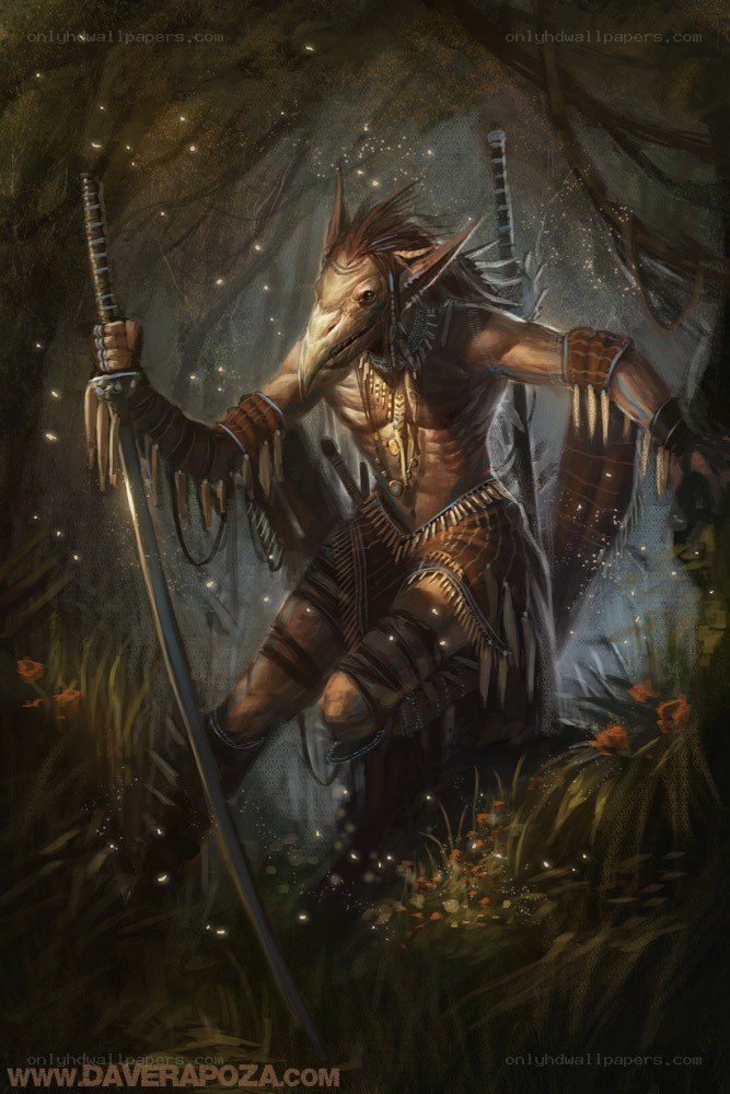 Elven warrior in forest
